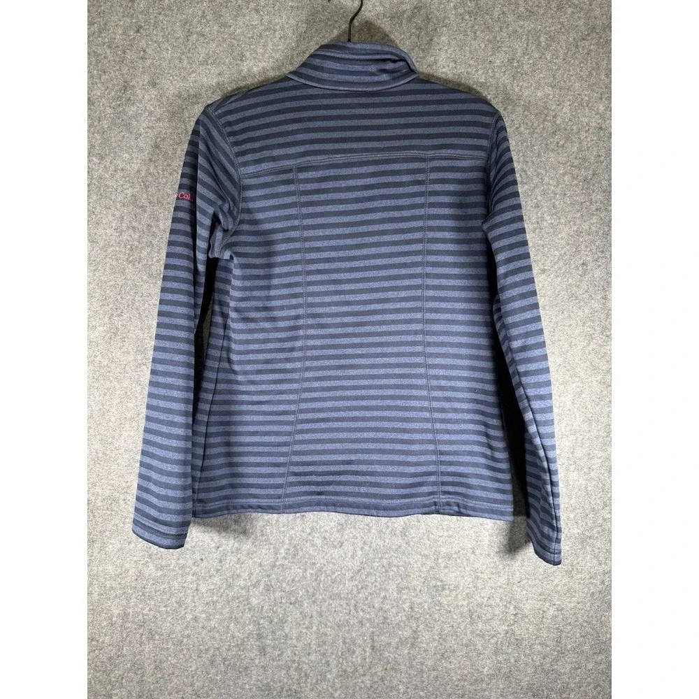 Columbia Womens Navy Blue Striped 1/4 Zip Fleece Pullover‎ Jacket Small outdoors